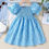 Thumbnail: Young Girl Ditsy Floral Print Puff Sleeve Shirred Dress