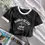Thumbnail: EZwear Letter Graphic Contrast Trim Tee