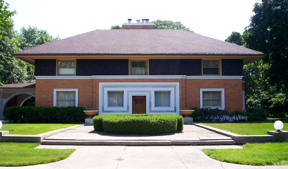 Winslow House designed by Frank Lloyd Wright in River Forest, Illinois