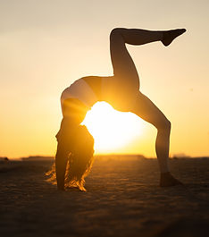 Yoga with sunset 