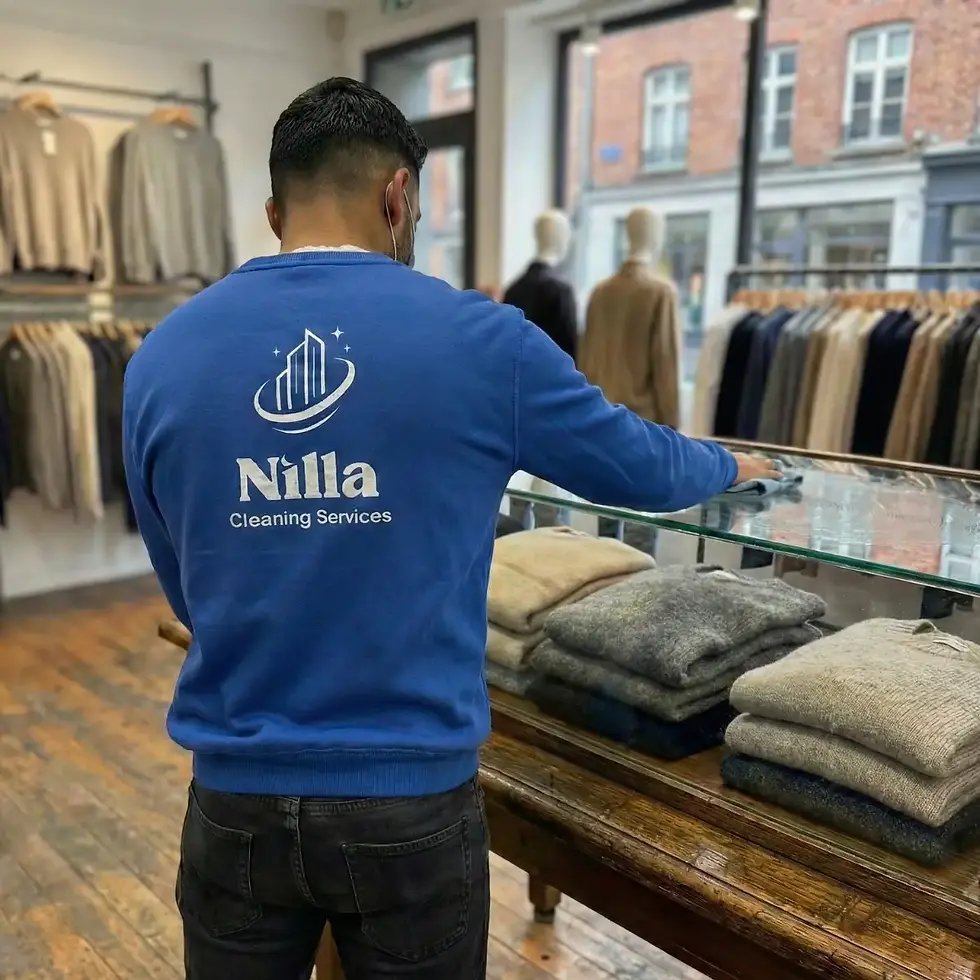 Employé de Nilla Cleaning Services qui se demande à quelle fréquence nettoyer ses bureaux ?