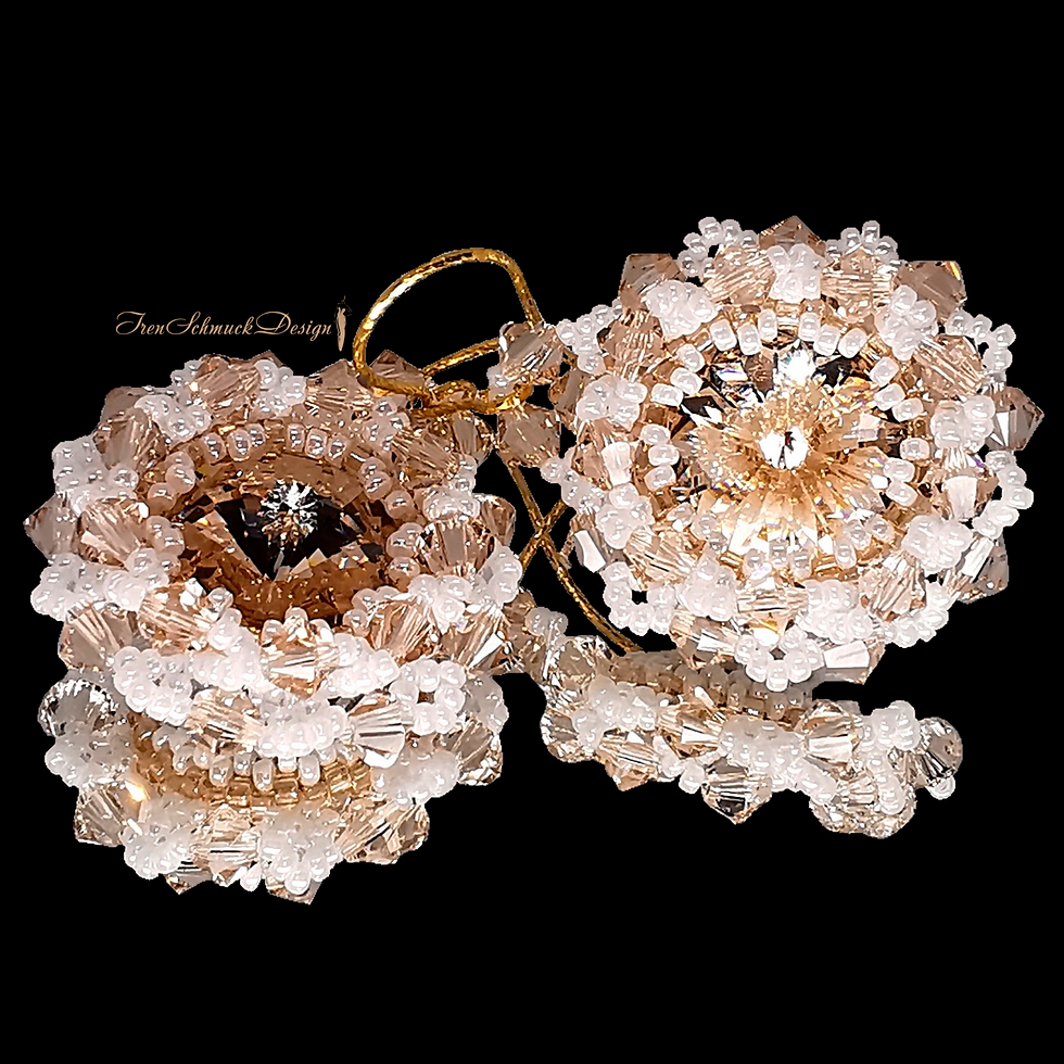 Thumbnail: 075-Set2 (Ohrringe+Anhänger)-Silber/Gold-Swarovski (070/LightSilk)