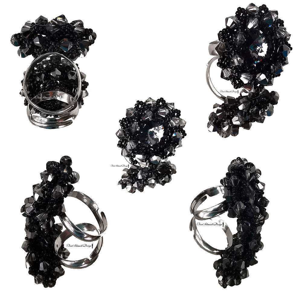 Прев'ю: 075-Ring-RhodiumSilber-Swarovski (003/SilverNight/schwarz)
