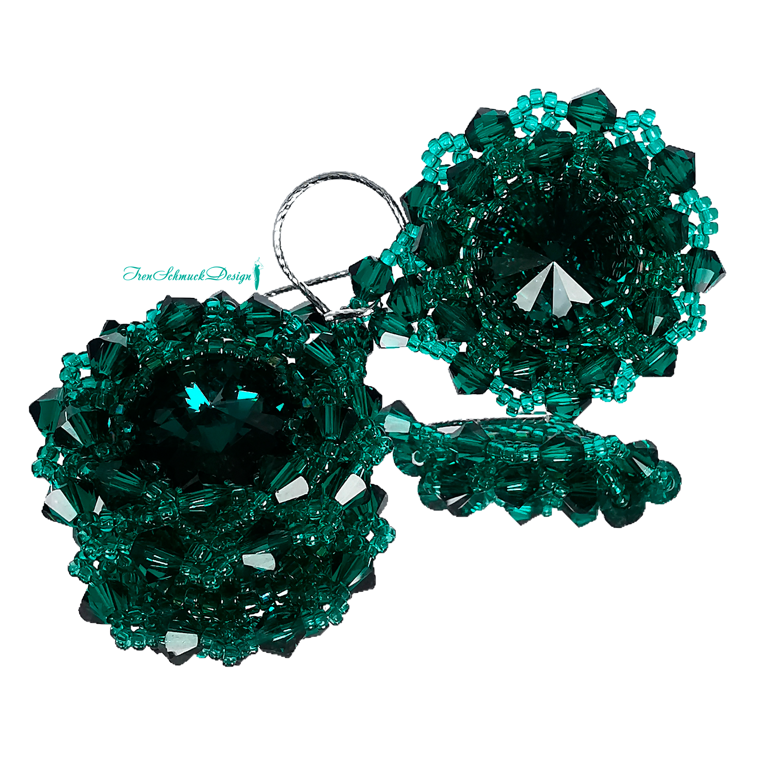 075-Ohrringe-RhodiumSilber-Swarovski (040/Emerald/0147)