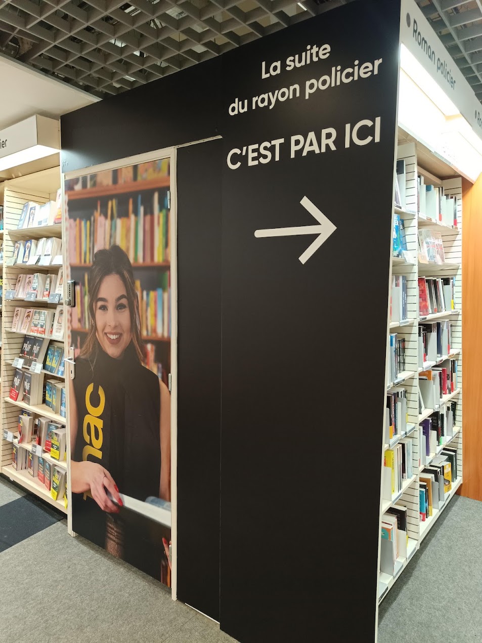 Décoration intérieure de bibliothèque avec vitrine de rayon policier