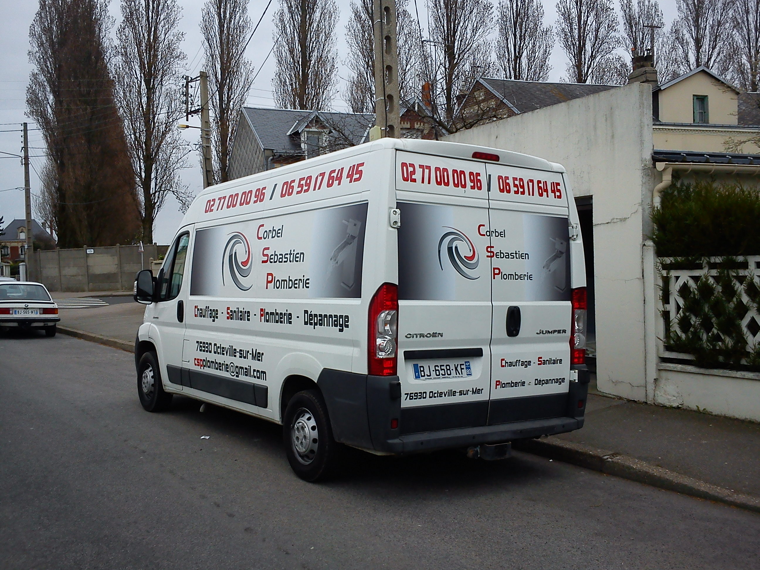 Marquage Citroën Jumper Corbel Sébastien plomberie chauffage sanitaire Octeville-sur-Mer