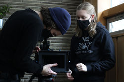 Jeff and Layla setting up the camera
