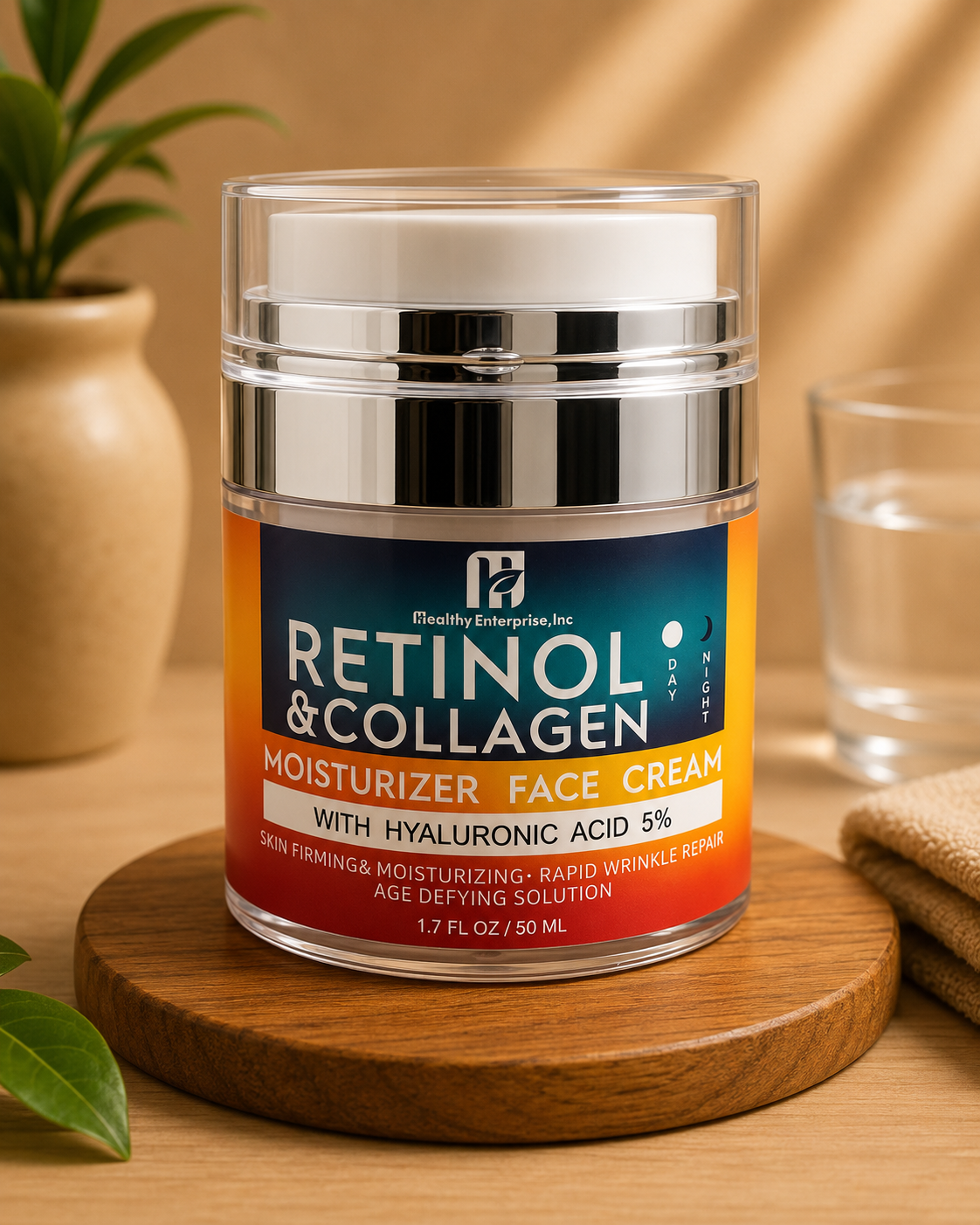 Retinol Face Moisturizer Cream with Collagen Hydrating Night Cream 1.7 oz / 50ml