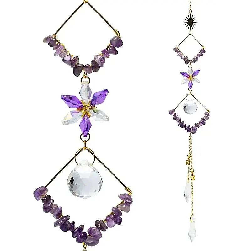 Sonnenfänger | Amethyststeine mit Rhomben