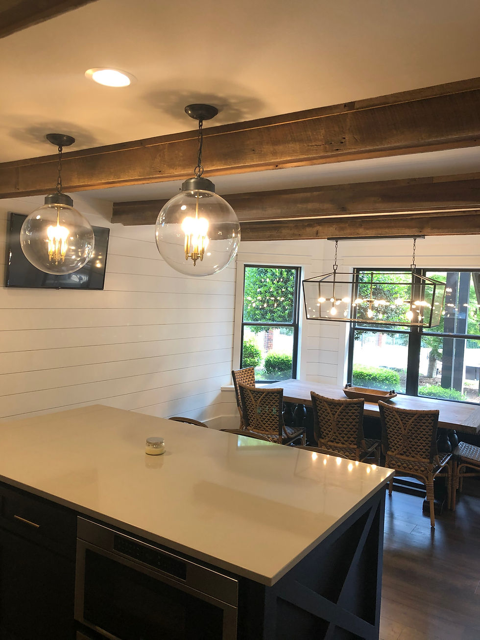 Box Beams on Kitchen Ceiling