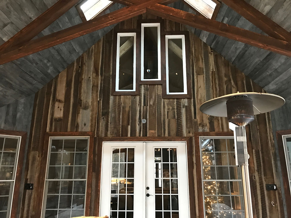 Barnwood patio wall