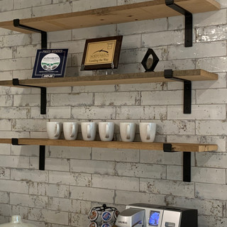 Reclaimed Wood Shelves at G Squared Offices