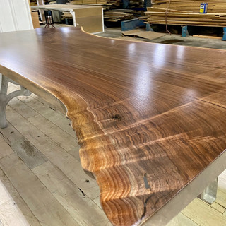 Live edge walnut table metal legs