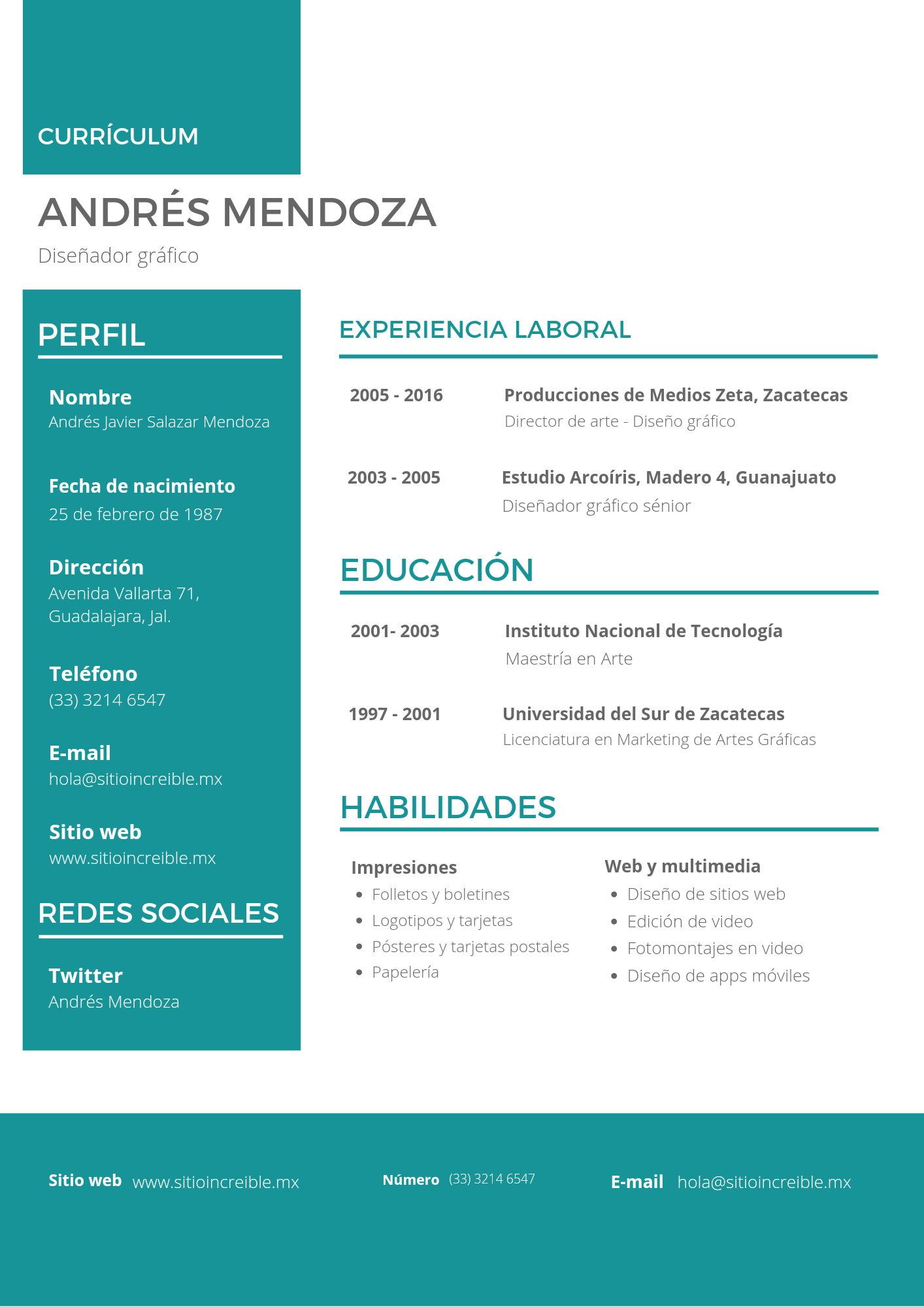 Cv verde agua