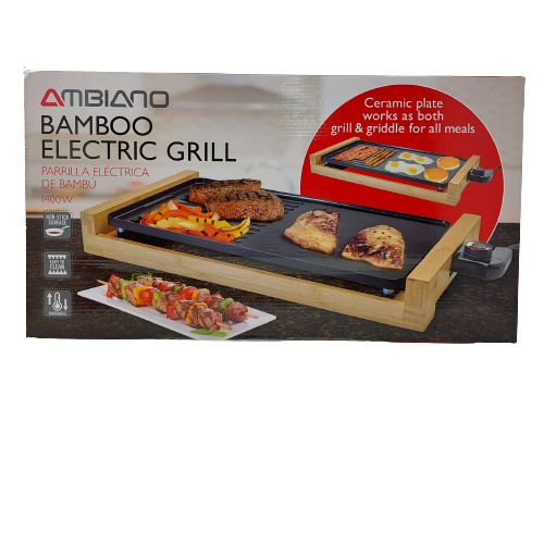 Parrillera Eléctrica de Bamboo 1400W Ambiano Electrocable