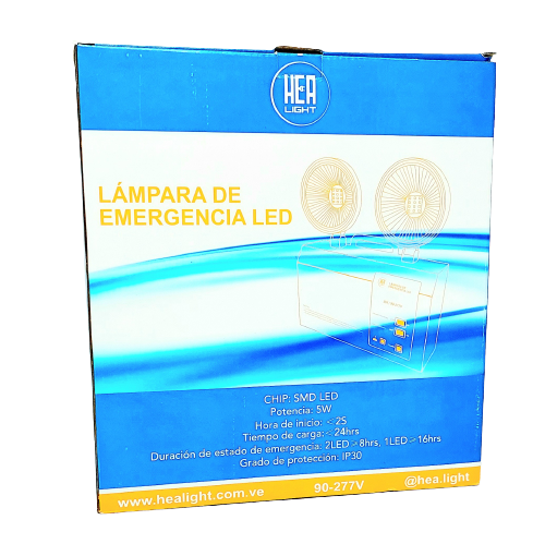 Miniatura: Lámpara de Emergencia Doble LED 5W Multivoltaje Hea Light