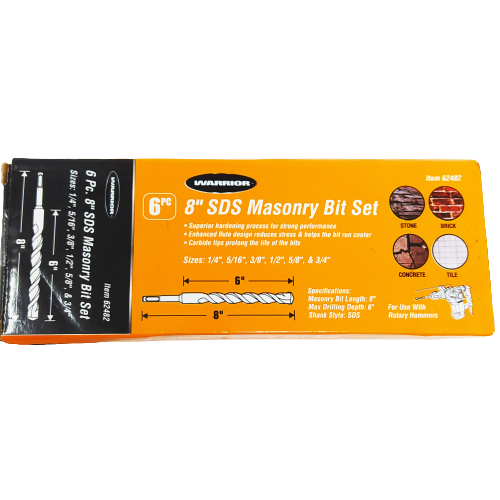 Juego de Mechas 8" para Rotomartillo 62482