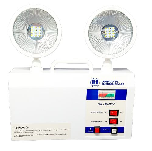 Lámpara de Emergencia Doble LED 5W Multivoltaje Hea Light