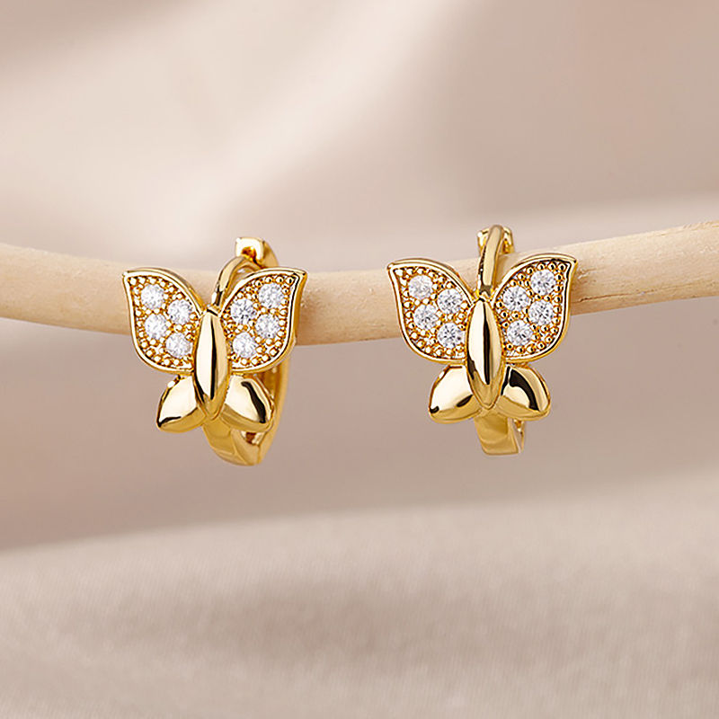 Golden Butterfly Earrings