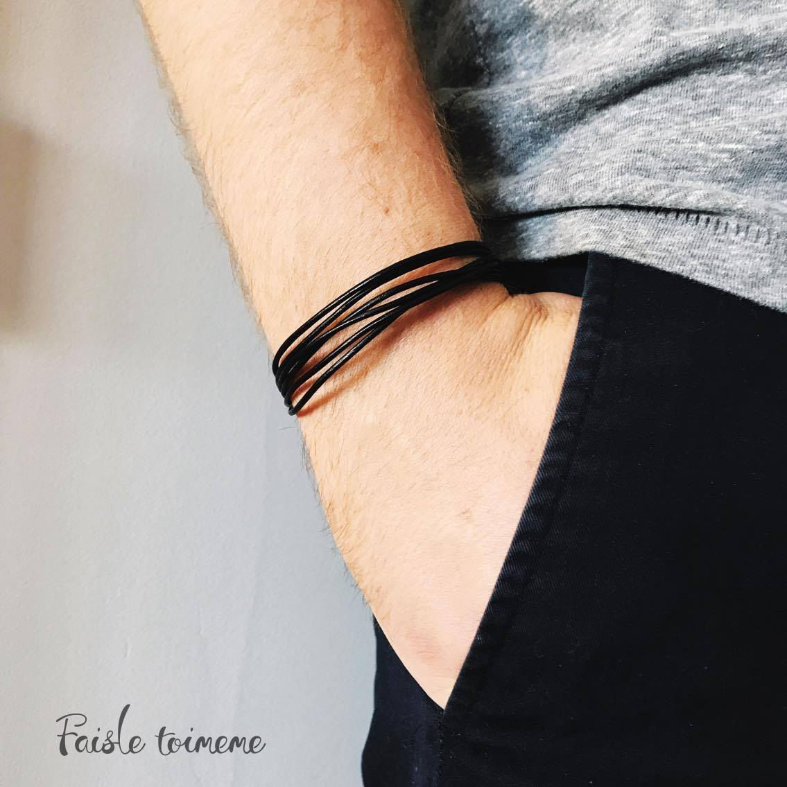Bracelet en cuir rond