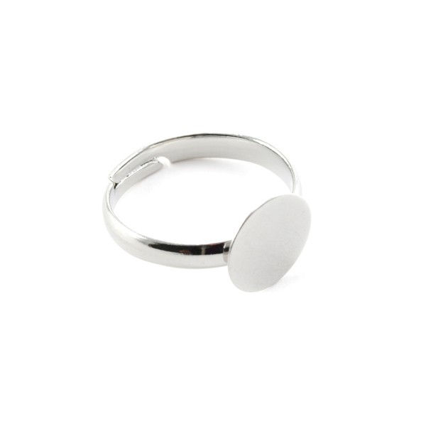 Miniature : Bague dôme boule ronde en verre avec micro-billes
