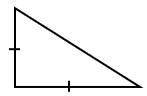 A right triangle diagram with labeled sides, black lines on a white background. No text or patterns present.