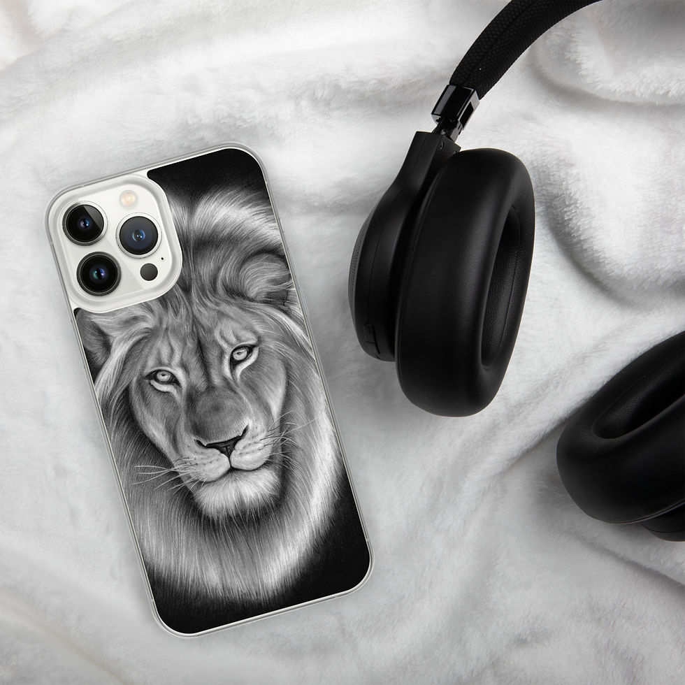 Thumbnail: Transparent iPhone case Lion of Judah detailed drawing