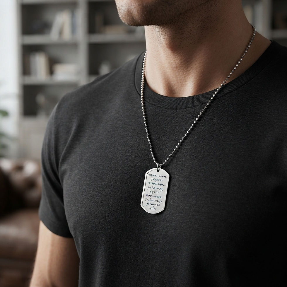 Μικρογραφία: Paleo Hebrew Aaronic Blessing Engraved Dog Tag Necklace, Lord Bless You Pendant