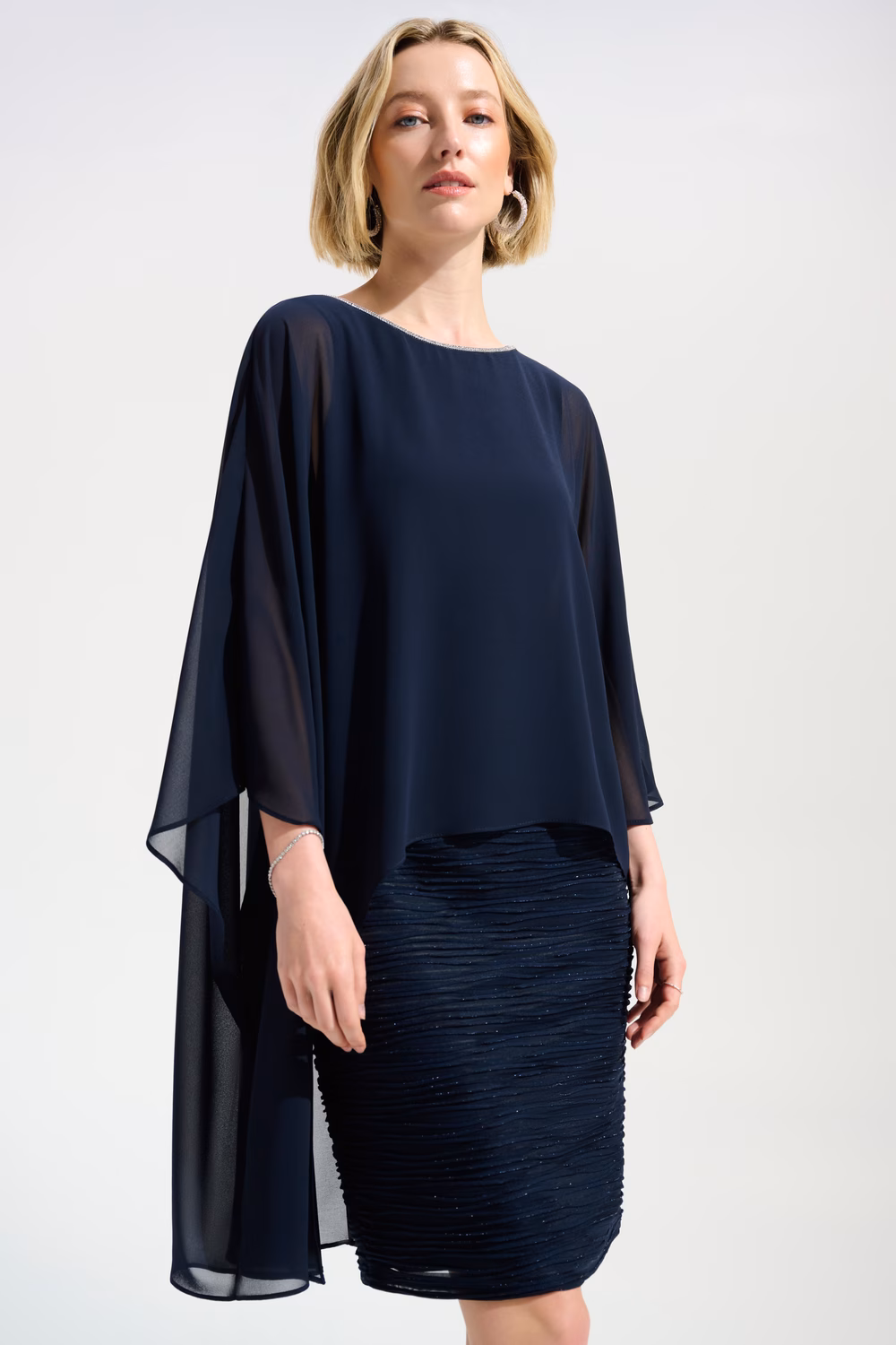 Joseph Ribkoff Knee-Length Sheath Dress – Navy