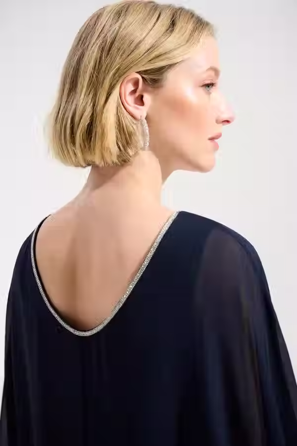 Thumbnail: Joseph Ribkoff Knee-Length Sheath Dress – Navy