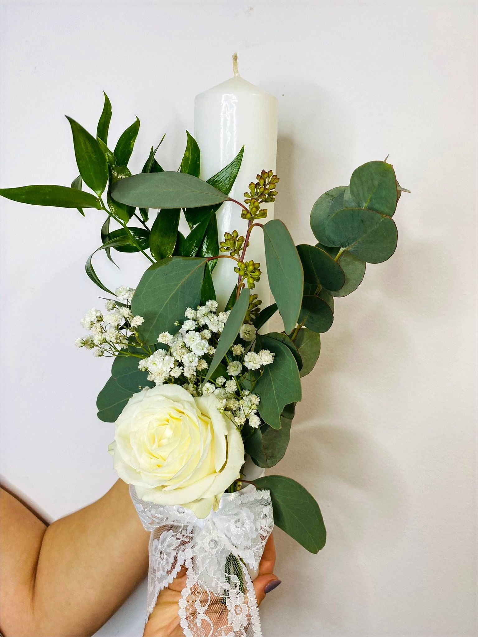 Lumanari cununia religioasa cu aranjamente florale - Cod: Nunta250