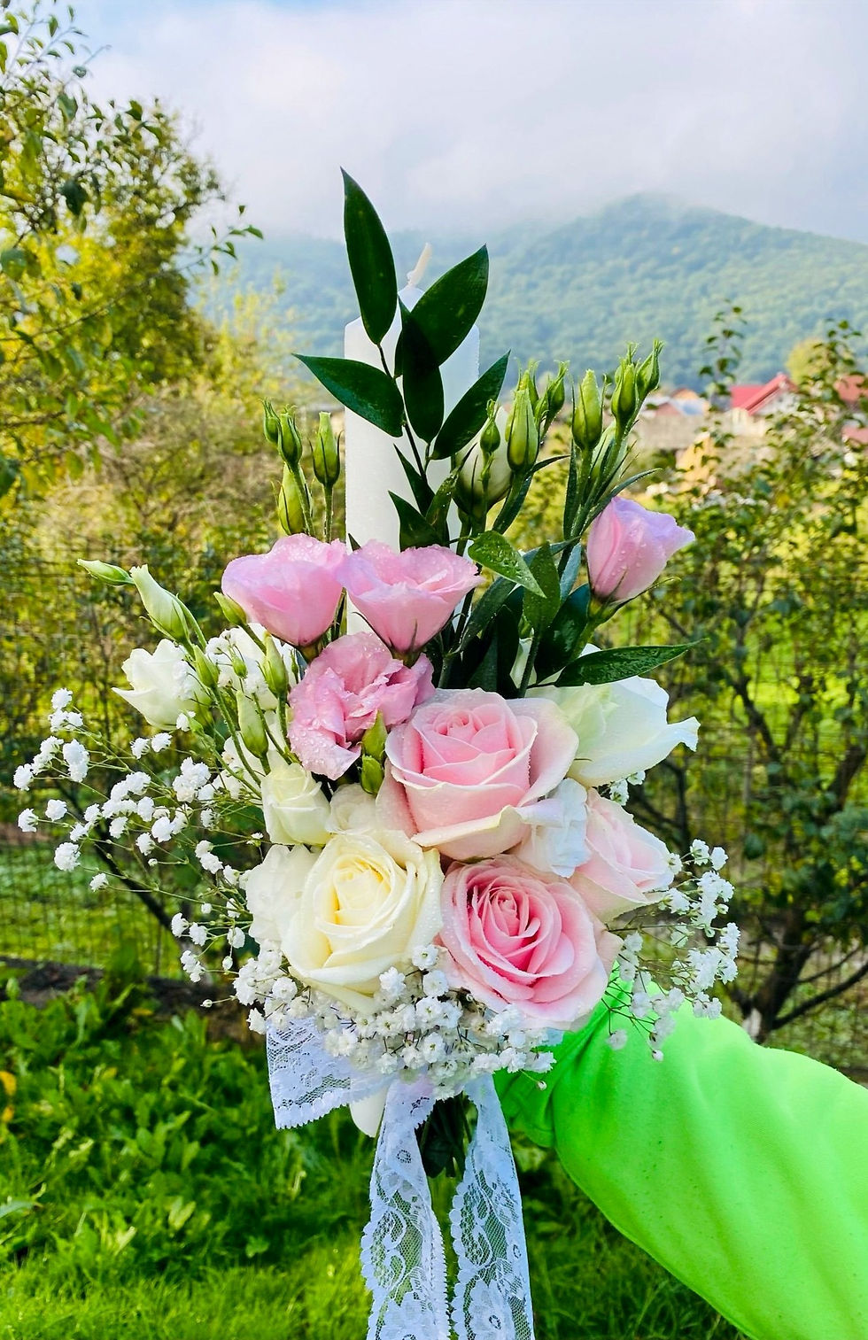 Miniatură: Lumanari cununia religioasa cu aranjamente florale - Cod: Nunta190