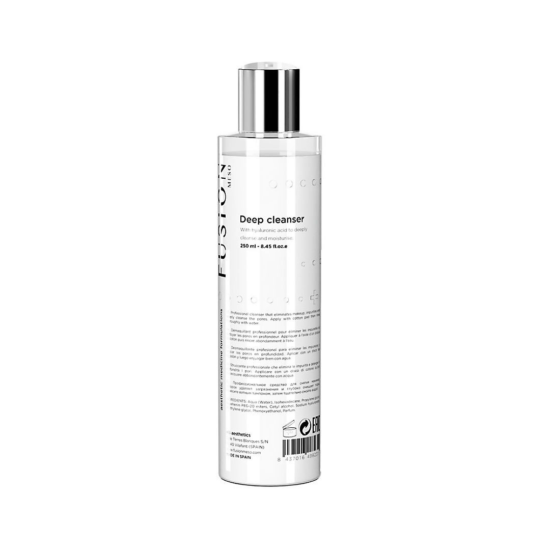 Fusion Meso Deep Cleanser is formulated to remove impurities and excess oil, leaving skin fresh and revitalized.