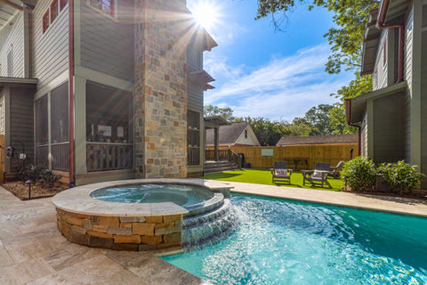 Custom Linear Pool, Hardscapes & Landscaping By Tideline Pools