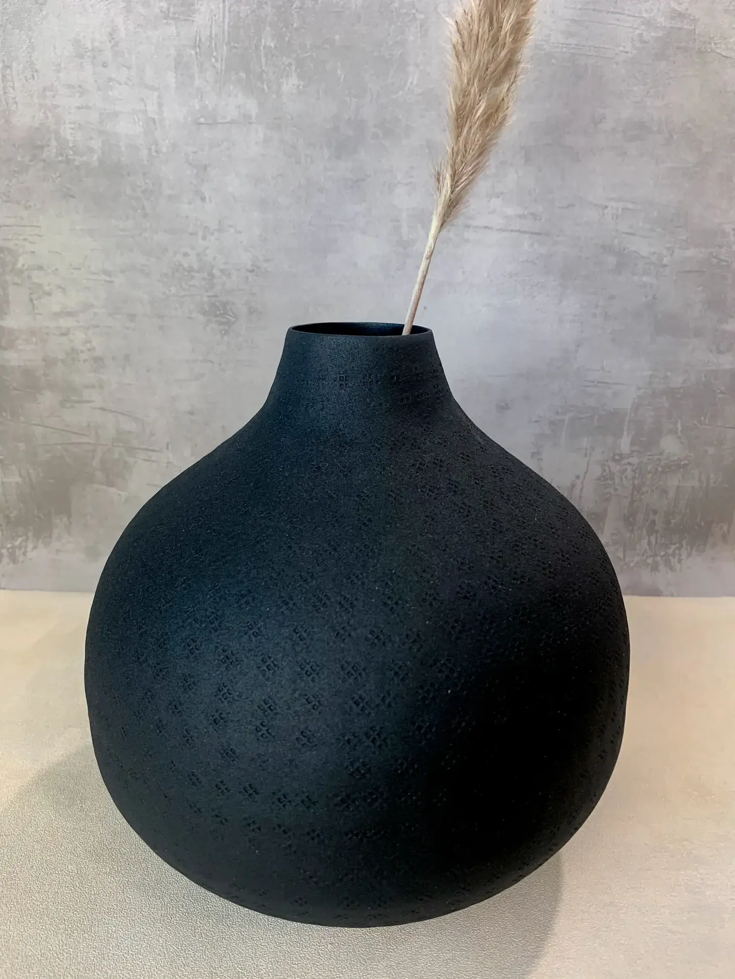 Black Textured Vase - Large