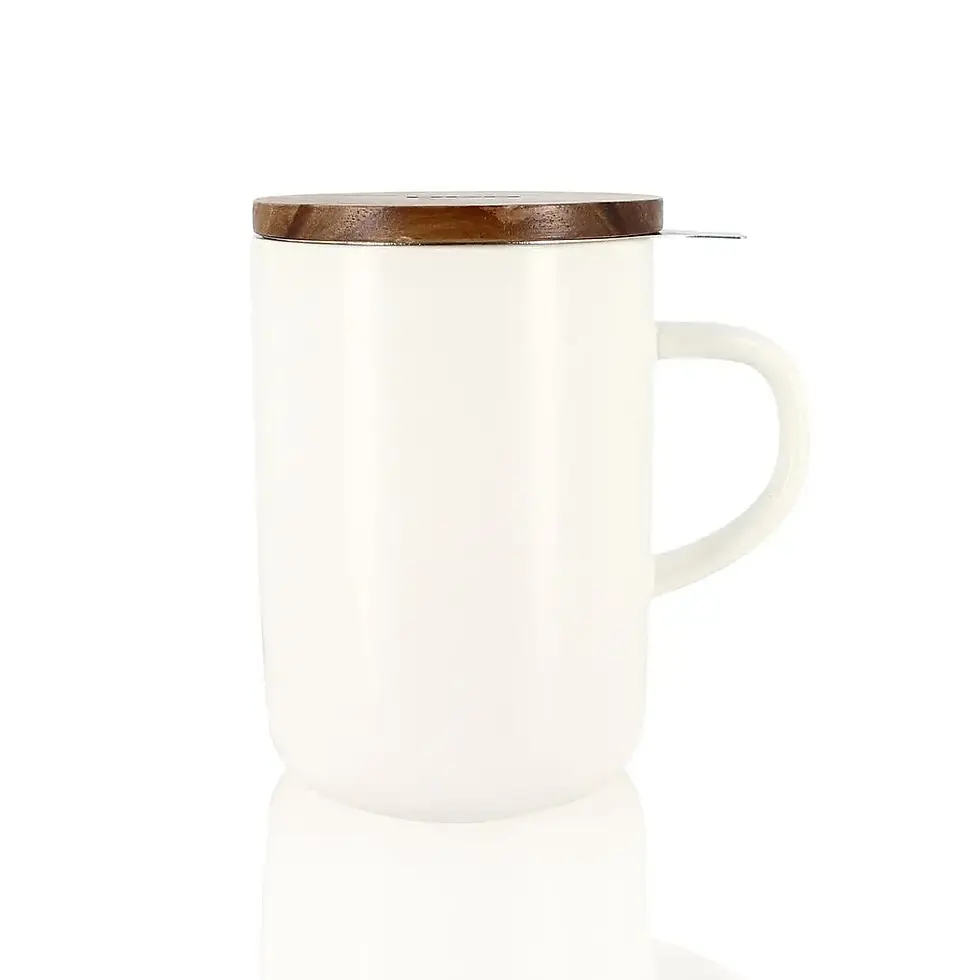 Thumbnail: Juliet Almond - Stoneware Herbal Tea Mug with Acacia Lid
