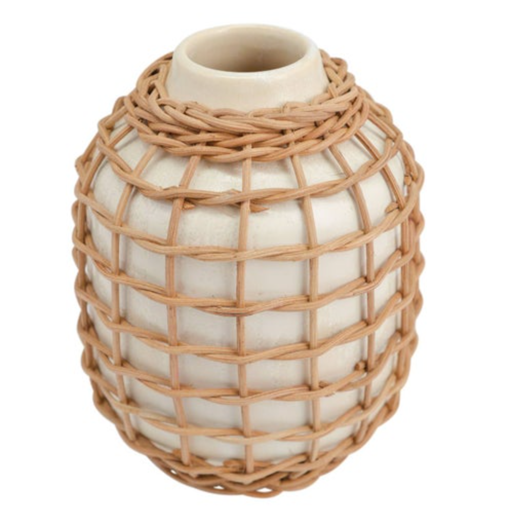 Made Market Co. - Rattan Vase White