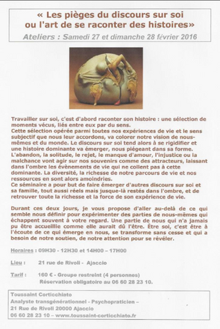 "Les pièges du discours sur soi ou l'art de se raconter des histoires"