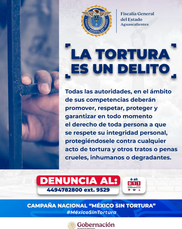 SEGURIDAD - LA TORTURA ES UN DELITO Y UNA GRAVE VIOLACIÓN A LOS DERECHOS HUMANOS