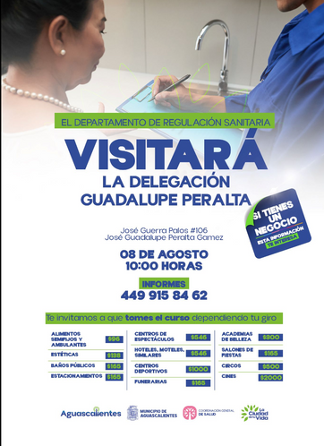 MUNICIPIO DE AGS - IMPARTIRÁN CURSOS DE REGULACIÓN SANITARIA EN LA DELEGACIÓN GUADALUPE PERALTA