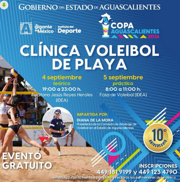 DEPORTE - CLÍNICA DE VOLEIBOL DE PLAYA | COPA AGUASCALIENTES 2026