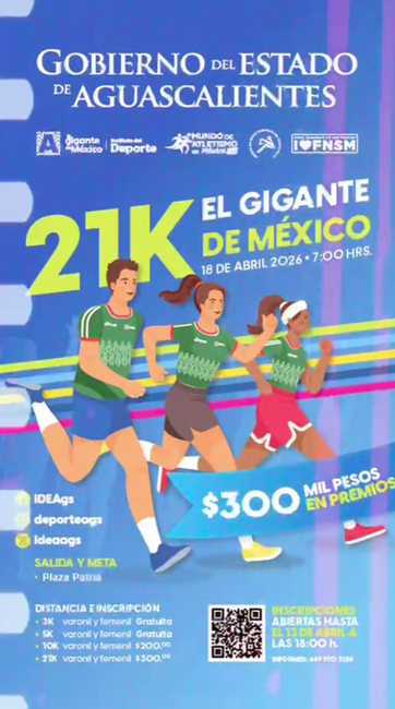 GOBIERNO DE AGS - TODO LISTO PARA 21K EL GIGANTE DE MÉXICO