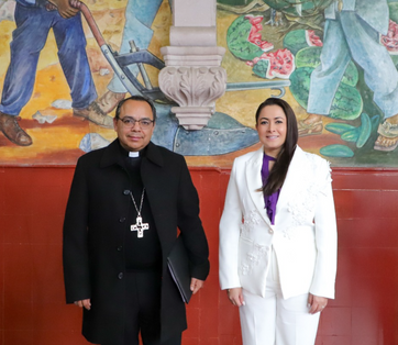 GOBIERNO DE AGS - TERE JIMÉNEZ SE REÚNE CON EL OBISPO DE AGUASCALIENTES, JUAN ESPINOZA JIMÉNEZ