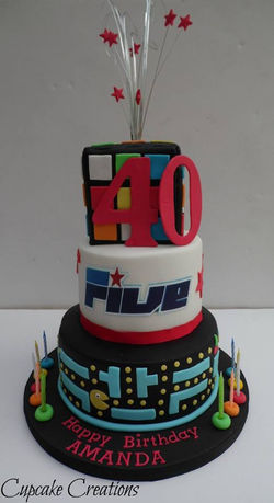 3 Tier 40th Birthday Cake