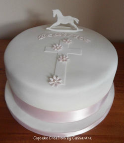 Horse Theme Christening Cake