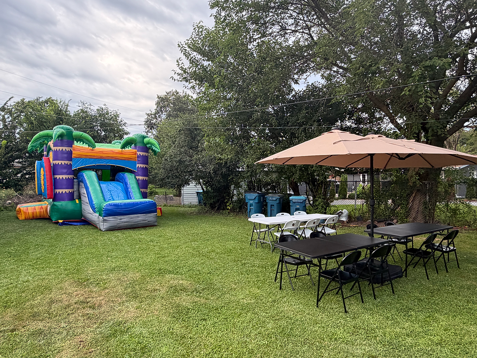 backyard birthday party inflatables