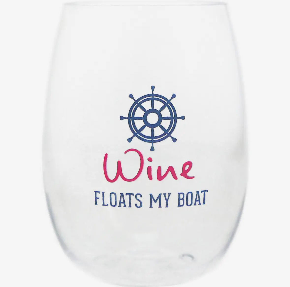 Wine Floats my Boat Glass