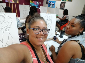 Kaylisha and friend painting.JPG