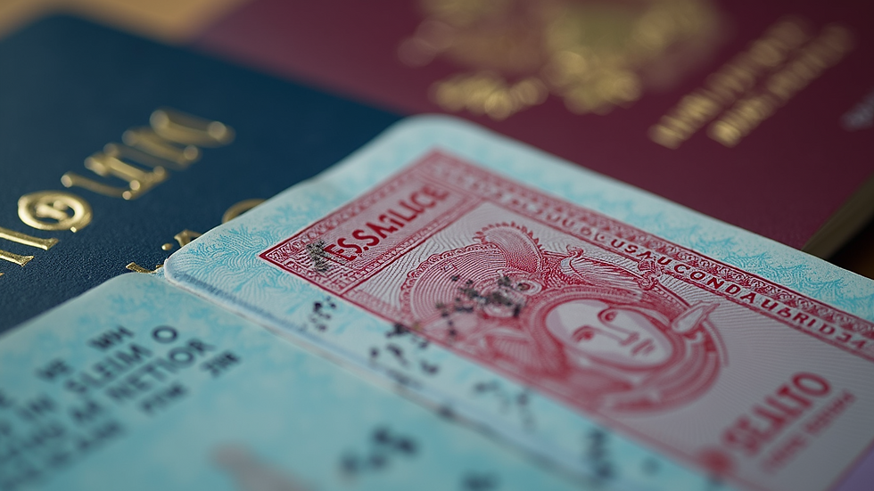 Close-up view of a passport with a U.S. visa stamp