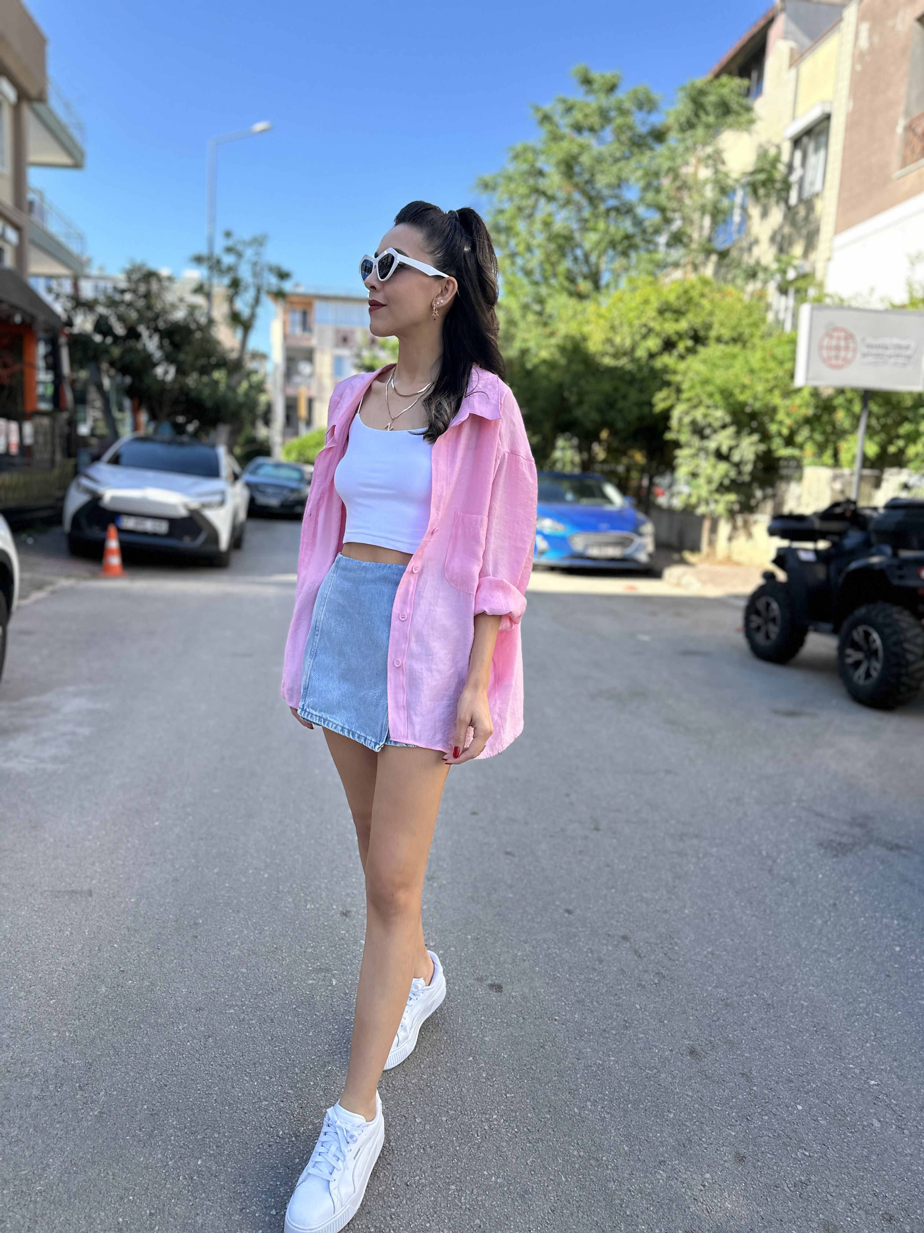 TİRİL GÖMLEK PEMBE